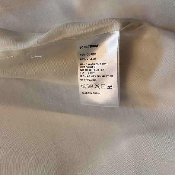 Nap Loungewear Size‎ Medium Women's Oversized Cupro Button Down Shirt in Cream - Picture 12 of 12